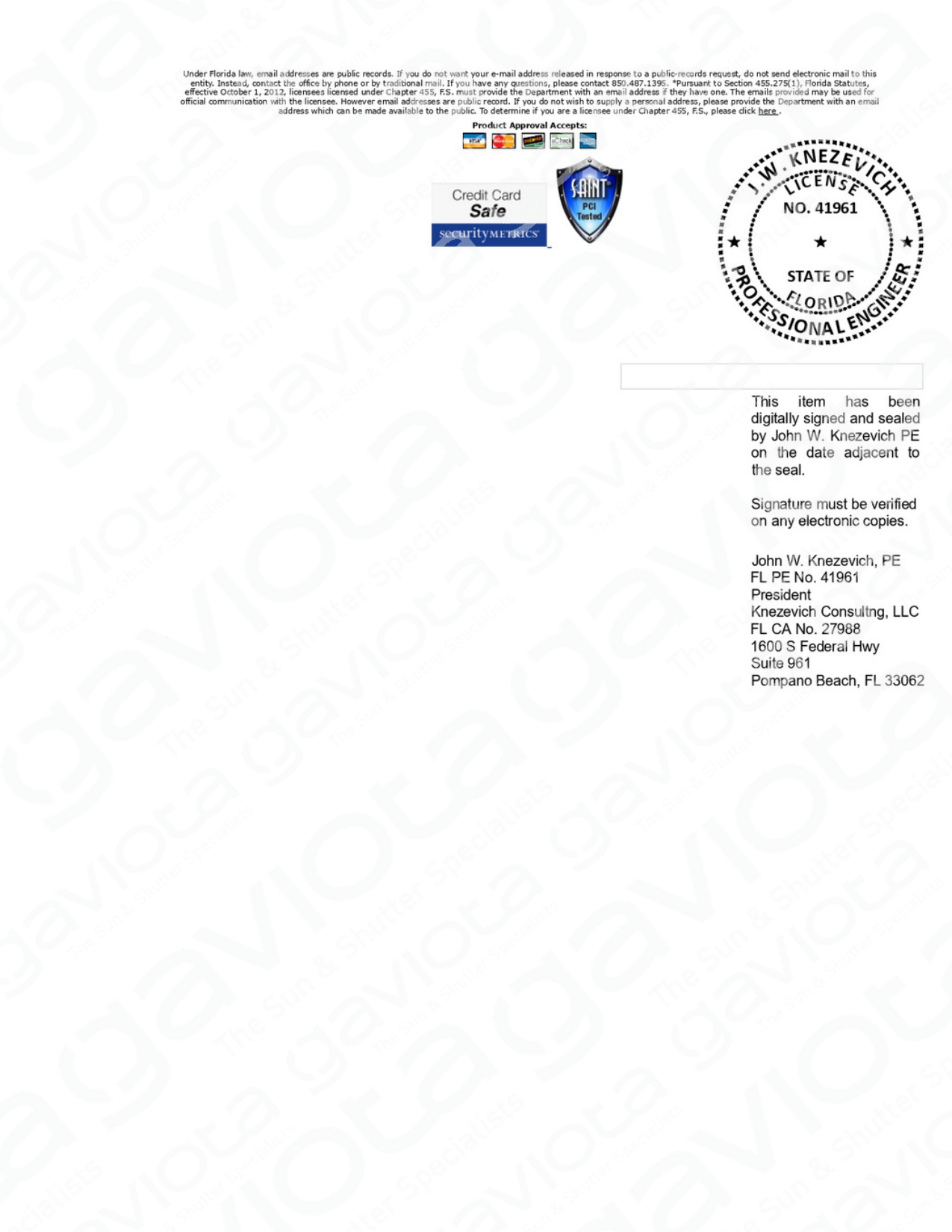 Aprobación Estado de Florida (FL42024-R2) página 2