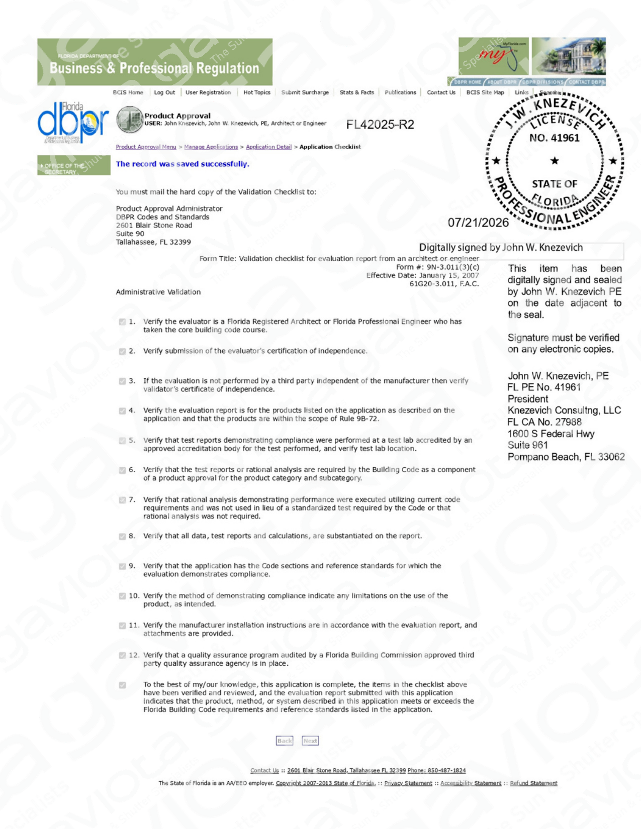 Aprobación Condado Miami-Dade (FL42025-R2) página 1